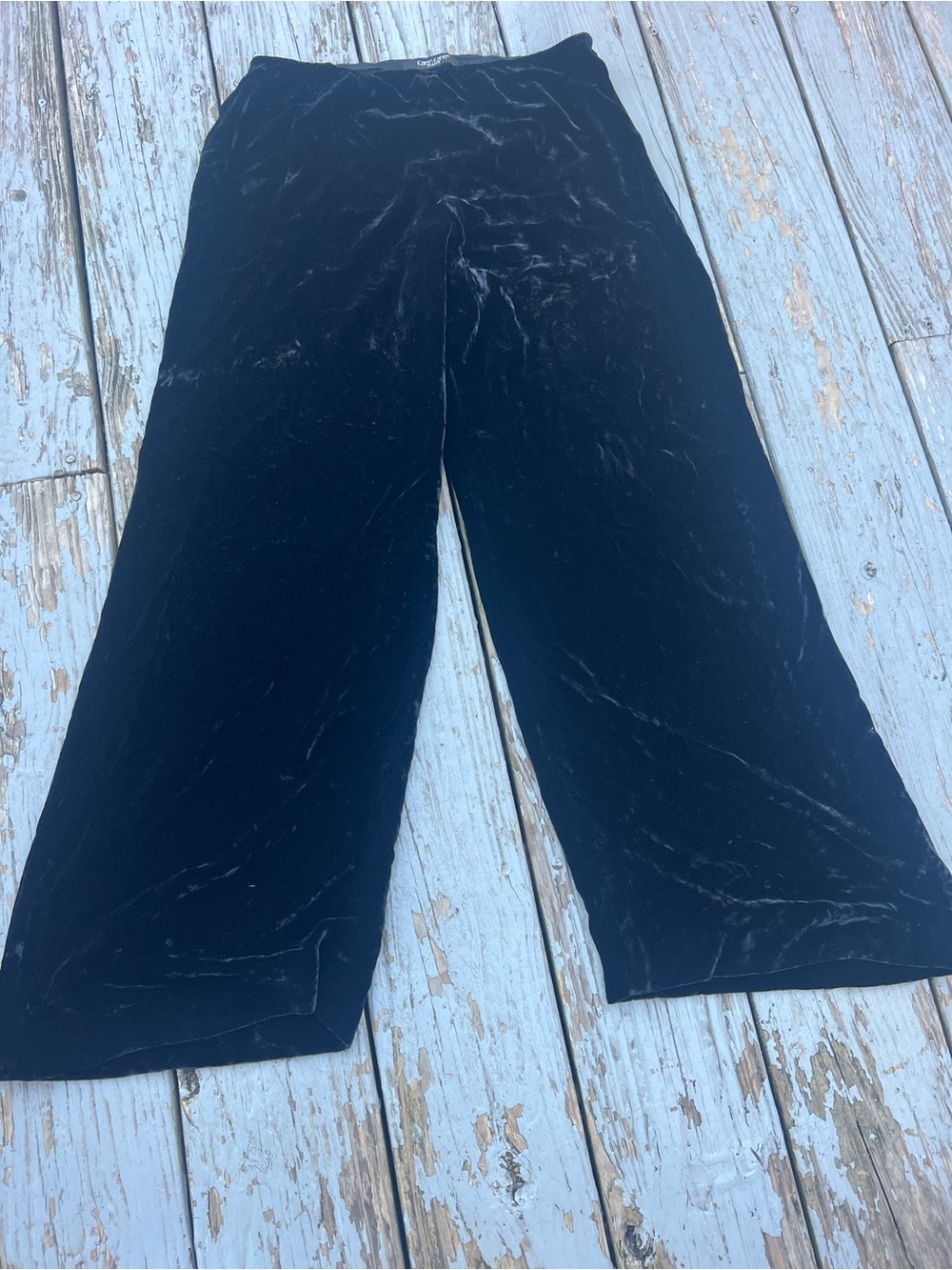 Karen Kane Black Velvet Kids Leggings - Picture 3 of 6